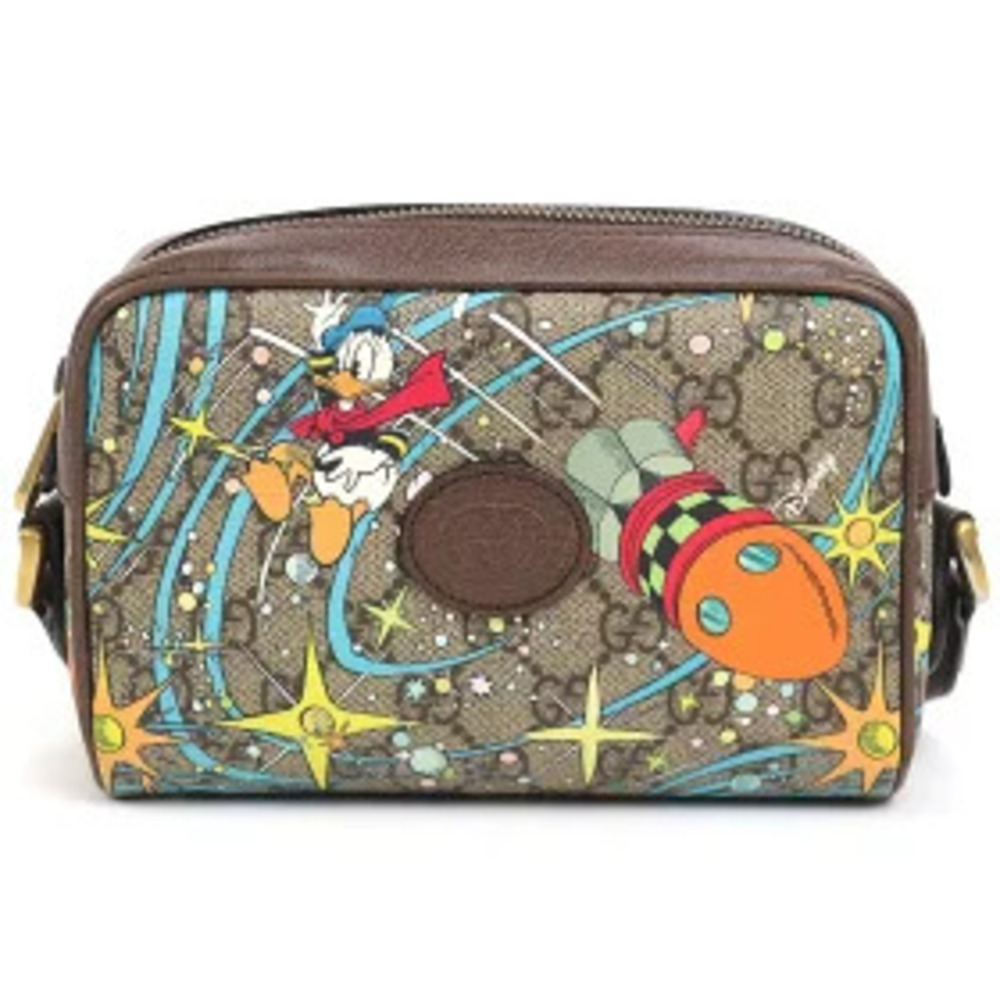 Gucci Disney Donald Duck Bag GG Supreme Beige Ebony Crossbody - Picture 2 of 13